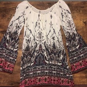 White Bohemian Patterned Colorful Dress